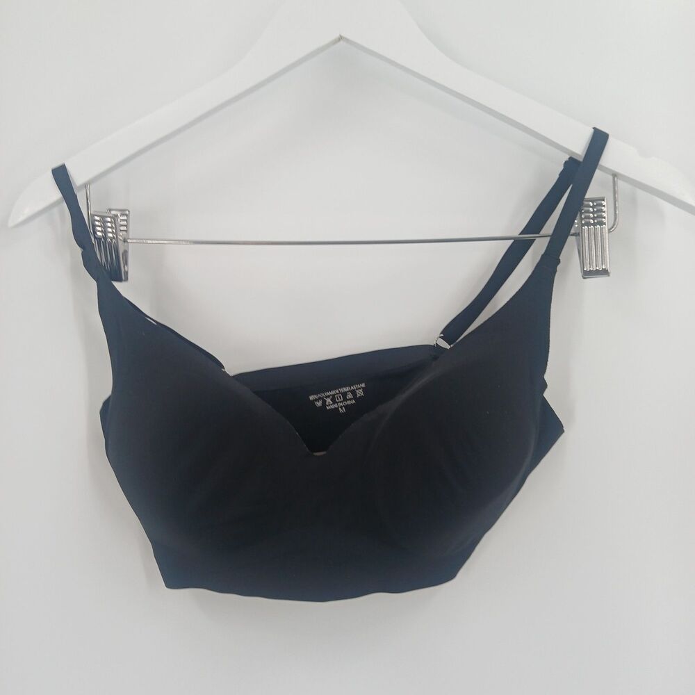 womens size medium Black Bralette Sports Bra Medium Adjustable Straps Stretch
